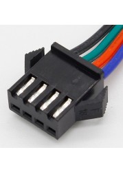 Wholesale 10 pairs 4pin JST Connector Male Female Cable for SMD 5050/3528 RGB Colorful LED Strip Wire WS2801 LPD8806 RGB LED Strip