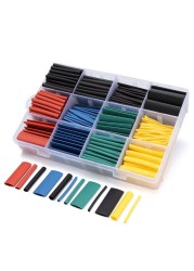 530/164pcs Heat Shrink Tubing Insulation Shrinkable Tube Electronic Assortment Flame Retardant Polyolefin Insulated Sleeve Kit