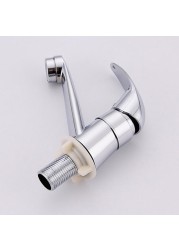 Chrome Surface Mount Bathroom Basin Faucets Single Handle Single Hole Bath Tap Cold Water Tap Hardware