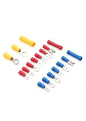 300pcs Insulated Electrical Wire Assorted Cable Connectors Crimp Spade Butt Ring Fork Set Ring Lugs Crimping Terminals Plier