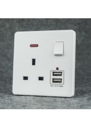 Avoir Matte White Wall Light Switch Universal Electrical Socket With Switch 220V Power Push Button Sockets And Switches