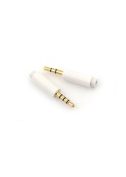 2pcs/lot 2.5mm Stereo Headphone Plug With Tail 3/4 Pole 2.5mm Audio Plug Jack Adapter Connector For White Phone