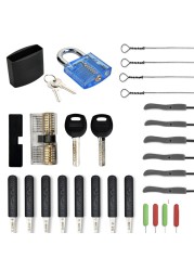 Supplier Locks Pick Tool Sets Transparent Visible Practice Lock Panels Kit With Broken Key Extractor Wrench Tool