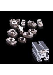 20pcs/set carbon steel aluminum profile connector T-nuts T-slot industrial sliding 20 chain link for 3D printer extrusion