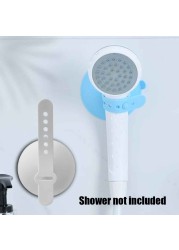 Space Saving Shower Head Holder Home Hotel Durable Strong Suction No Drilling Silicone Wall Mounted Solid Bathroom Accessories