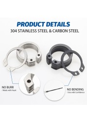 SANJODS C Clip External Circles Snap Retaining Rings Set Stainless Steel Alloy Steel C-Clip Snap Washers 5-19mm Assortment