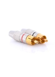 2pcs/set Gold RCA Plug Soldering Audio Video Converter Male to Male Connector Wholesale