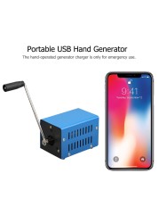 20W Emergency Electric Generator Hand Crank Dynamotor Hand Crank USB Generator Mini Generator Outdoor Camping Survival