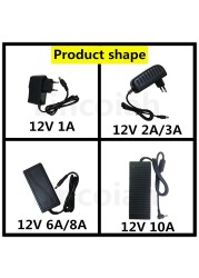 DC 5V 12V 24V Adapter Power Supply AC 100V-240V 1A 2A 3A 5A 6A 8A 10A Charger Adapter Converter for LED Strip Light CCTV Lamp