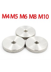 Knurled Thumb Nuts M4 M5 M6 M8 M10 M12 304 Stainless Steel Flat Head Knurled Hand Screw Round Nut Fastening Tools