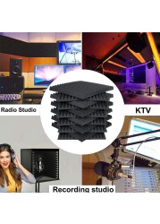 24pcs 300x300x25mm Studio Acoustic Foam Foam Sound Proofing Sound-proof Sponge Soundproof Absorption Treatment Panel