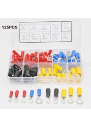 360/320/125pcs 22-16/16-14/12-10 AWG Mixed Quick Cut Electrical Insulated M4/5/6/8 Ring Terminals Crimp Terminal Connectors Kit