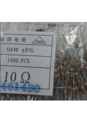 1/4W 1R-1M 1ohm to 1M 0.25W 1R to 1M 0.25W 1/4W Carbon Film 5% 1000pcs/lot Free Shipping 0.25W 1K 2K 100K 1R 2R 100R 910K