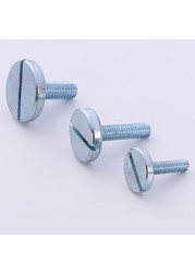 M5 Slot Screw Flat Head Bolts Blue White Zinc Screws 8-25mm Length