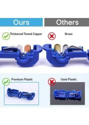 T-Tap Quick Electrical Cable Connectors, Waterproof Electrical Cable Terminals, Snap Lock, Crimp Connector