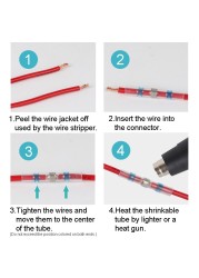 Heat Shrink Connector Wire 10/20/30pcs SST21 Waterproof Sleeve AWG22-18 Butt Electrical Connector Tinned Welding Sealed