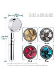 Fashion Bathroom Turbine Hand Shower ABS Plastic Chrome Shower Head Water Saving Pressure Hold Hand Shower Sprayer