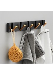 Foldable Towel Hanger Black Gold Clothes Rack Hanger Clothes Hook 2 Ways Installation Wall Hooks Wall Mounted Aluminum Kitchen Hook