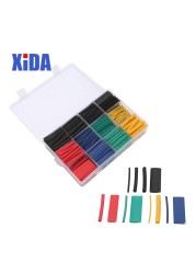 530pcs Heat Shrink Tubing Insulation Shrinkable Tube Electronic Assortment Polyolefin Wire Cable Sleeve Kit Heat Shrink Tube