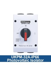 PV Electrical Isolator Solar Power Switch PV Photovoltaic DC Switch 1000V 1200V 32A 16A UKPM Outdoor Waterproof IP66