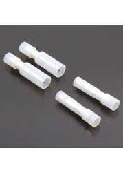 FRFNY + MPFNY 50pcs Bullet Shaped Female Male Insulating Joint Wire Connector Electrical Crimp Terminal for 24-18 AWG White