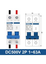 TAIXI Solar Photovoltaic DC PV Circuit Breaker Switch MCB DC250V 500V 1000V 16A 32A 40A 50A 63A Air Switch 100A 125A