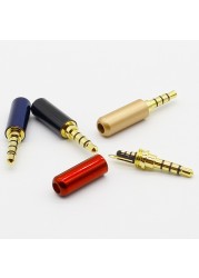 7pcs Copper Gold Plated 1/8" 3.5mm Male Mini Jack Plug soldering 4 pole plug Repair Headphone Cable Solder