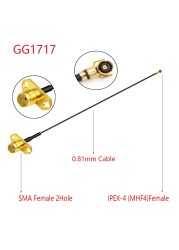 100 قطعة RG178/RF1.13mm كابل محوري SMA 2 حفرة الإناث إلى u.FL/IPX/IPEX1/4 MHF4 أنثى جاك ضفيرة 3G هوائي تمديد سلك الحبل