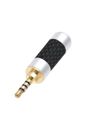 4pcs carbon fiber 2.5mm 3 pole 4 pole stereo male plug right angle 4.4mm 5 pole jack connector