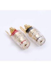 10Pairs 4mm Binding Post Audio Connector HIFI Terminals Cable, Binding Post for Loudspeaker, Copper with Gold Plated