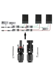 1Pair Male and Female Solar Connector Solar Solar Plug Cable Connectors for Solar Panels and Photovoltaic Systems