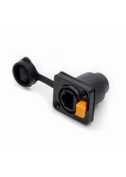 10pcs/lot Aviation RJ45 Female Socket Connector Waterproof Mount Ethernet Network Terminal Copper 8p8c Black