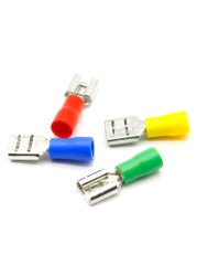 FDD2-250 Female Insulated Electrical Crimp Terminal for 16-14 AWG Connectors Wire Cable Connector 100pcs/pack FDD FDD2-250