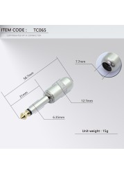 10pcs/lot 1/4 Inch Mono Jack 6.35mm Male Plug Wire Connector Hot Selling Guitar Effect Microphone Pedal 6.3mm Plug Audio Connector