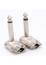 10pcs 90 Degree Right Angle 6.35mm Mono/Stereo 2/3 Pole Jack Plug 6.35mm Guitar Phono Pie Connector 1/4 Inch