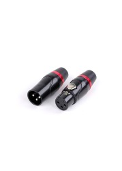 20pcs High Quality Zinc Alloy Black XLR 3 Pin Male And Female Audio Connector Cable Adapter For Audio Video