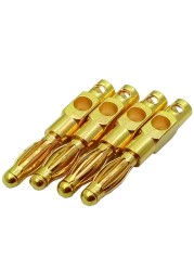 100pcs/50pairs Pin Banana Plug Gold Plated Copper 4mm Banana Connector Speaker Plug solderless