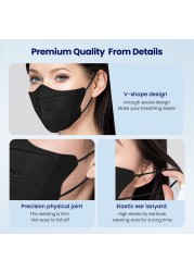 3D Masks Adult KN95 Face Mask FFP2 Mascarillas FPP2 Negras Masque FFP 2 Black ffp2 Mask 4 Layers Mask Mascherina FFP2 Protective Mask