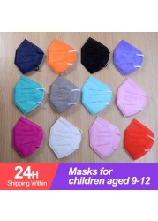 10-50pcs KN95 Mask N95MASK ffp2mask 9-12 years for children ffp2 mascarillas fpp2 niños homologadas negras masques organization ffpp2