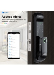 Tuya Lock Smart Smart Door Lock With Biometric Fingerprint Wifi Lock With Fingerprint/Password/RFID Card/Key/APP Unlock