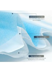10-500 قطعة أقنعة يمكن التخلص منها قناع الوجه الأزرق Mascarillas quiurgicas المثليين الكبار 3 يضع غير المنسوجة تصفية أقنعة mascarillas