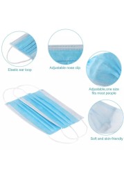 10-100pcs Colorful Mouth Mask Nonwove 3-layer Mask Disposable Mascarillas Anti-Spray Particulate Respirator Face Mask Quick Ships