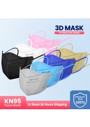 قناع Elough ثلاثي الأبعاد KN95 قناع أسود يمكن التخلص منه Mascarillas fpp2 ألوان المثليين mascaras kn95 ffp2 maske 4 طبقات قناع قابل للتنفس