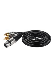 Rca Line Audio Line 2RCA to XLR Canon Male/Female Double Lotus to Canon Audio Cable 0.3m Three Core Bare Copper Wire