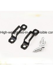 10pcs 2in1 Invisible Cabinet Connectors Metal Cupboard Hinge Assembly Furniture Connecting Bracket Recessed Screw Fastener