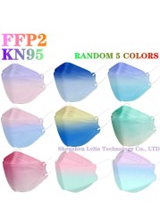 KN95 FFP2 CE 80 Unique Print Beauty Wholesale Fish Mask Mascarillas Protective Breathing Anti Fog Adult Colorful Masques