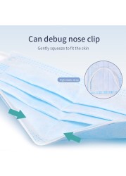 3-layer protective face mask with anti-dust filter for adults disposable