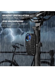 Awapow Anti-theft Bicycle Alarm 113dB Vibration Remote Control Waterproof Alarm With Fixed Clip Motorcycle Safety System