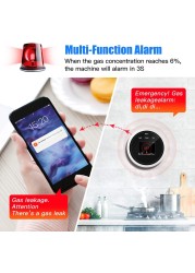 Smart Gas Leak Detector Tuya WiFi Smart Natural Gas Alarm Sensor LED Digital Gas Smoke Alarm Works with Smartlife