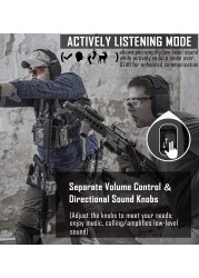 ZOHAN Electronic Headset 5.0 Bluetooth Earmuffs Shooting Ear Protection for Hunting Noise Reduction Professional Tactical